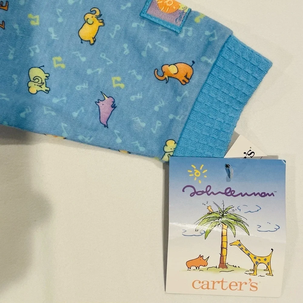 New Vintage Carters Sleeper Boys 3-6M Girls John Lennon Imagine Cotton Animals